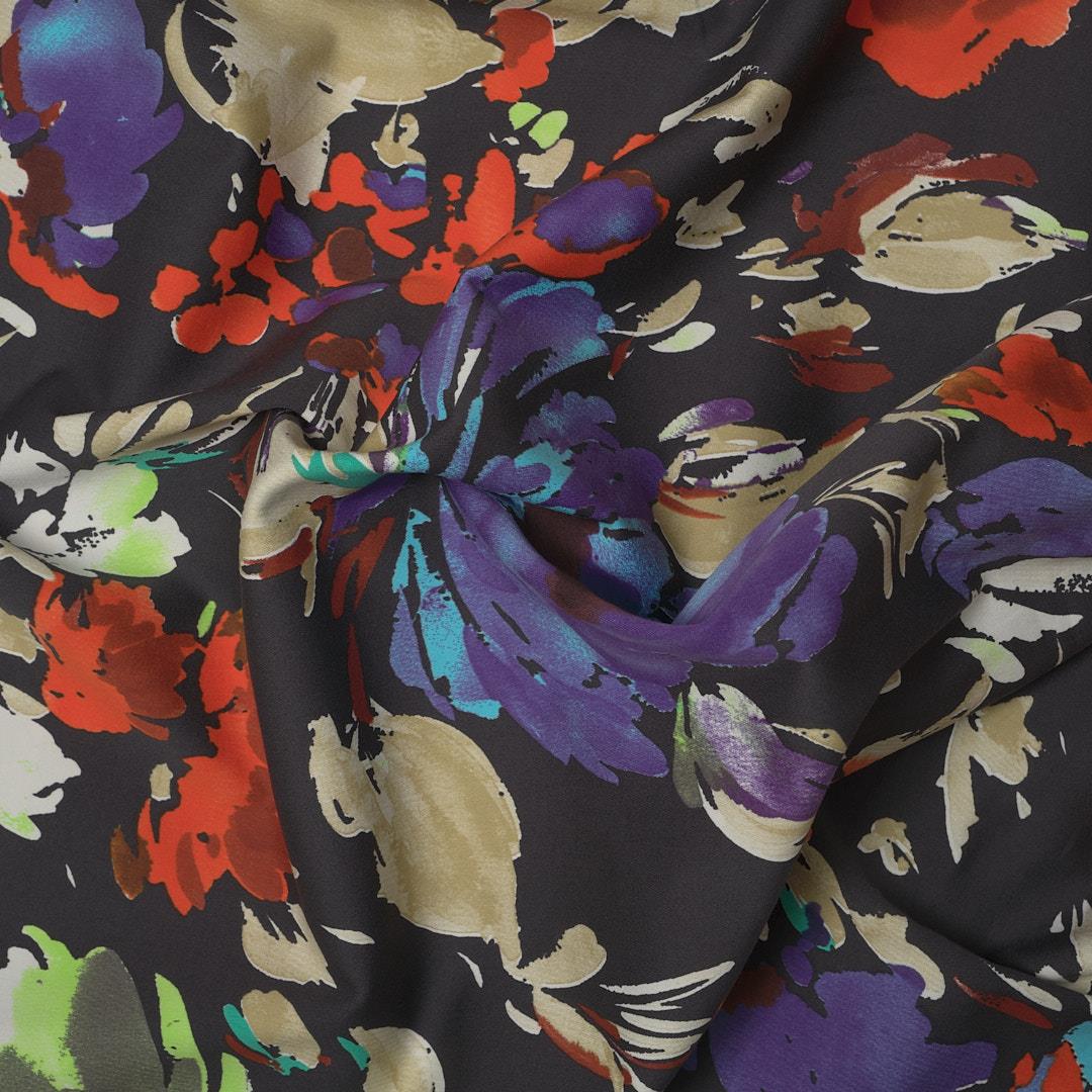 İtalyan Koton Saten Emprime Kumaş 11