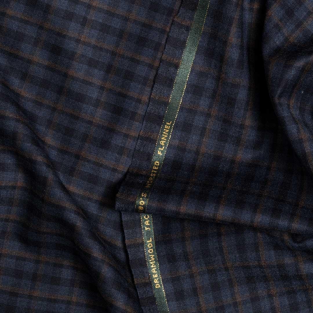 İthal Ekose Kumaş 530 1 Mavi Kahve Ekose