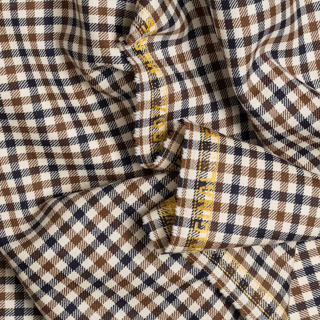 İthal Ekose Kumaş 530 20  Bej Lacivert Kahve Kare