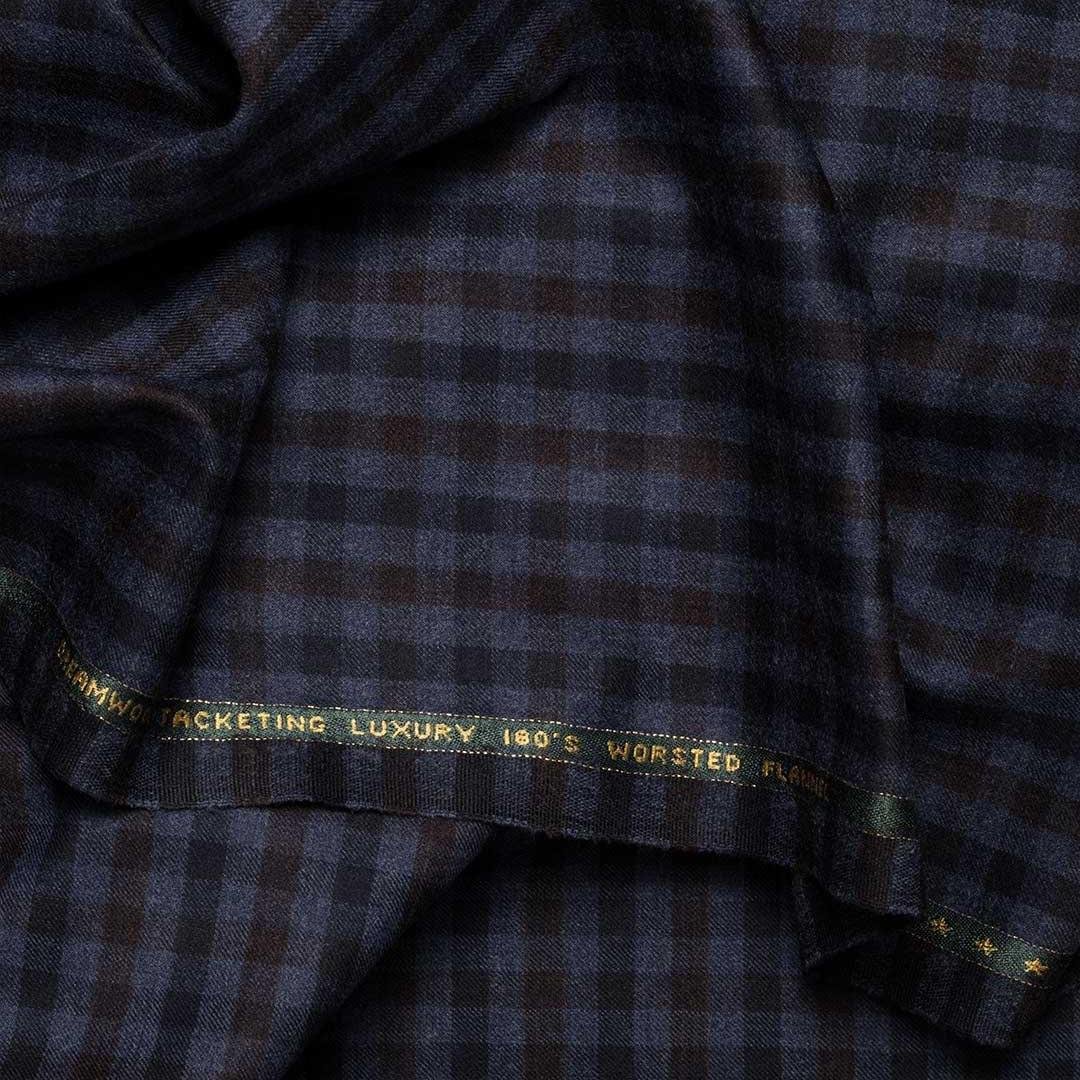 İthal Ekose Kumaş 530 30 Lacivert Kahve