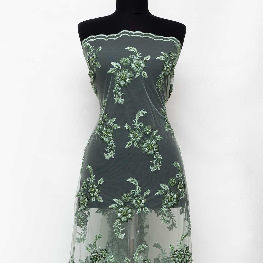 Motifli Boncuk İşleme Kumaş 180-380