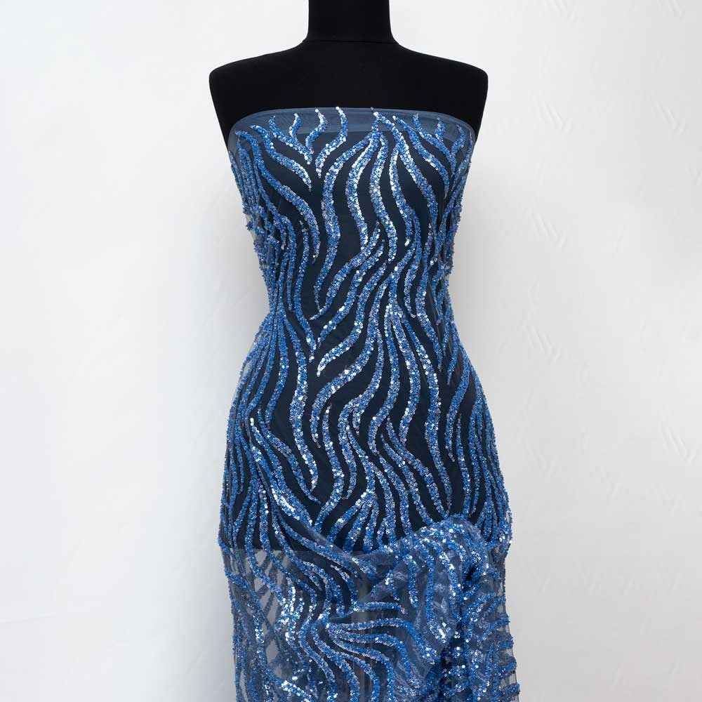 Motifli Boncuk İşleme Kumaş 92519