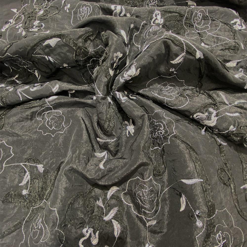 Nakış Tafta Kumaş Siyah 01
