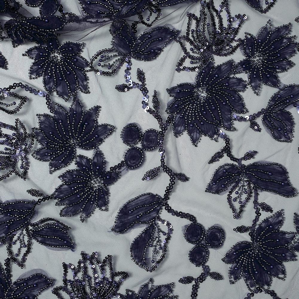 Tül Lase İşleme Çiçek Kumaş 283