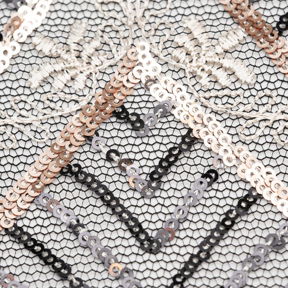 Tül Payet Oval İşleme Kumaş 258