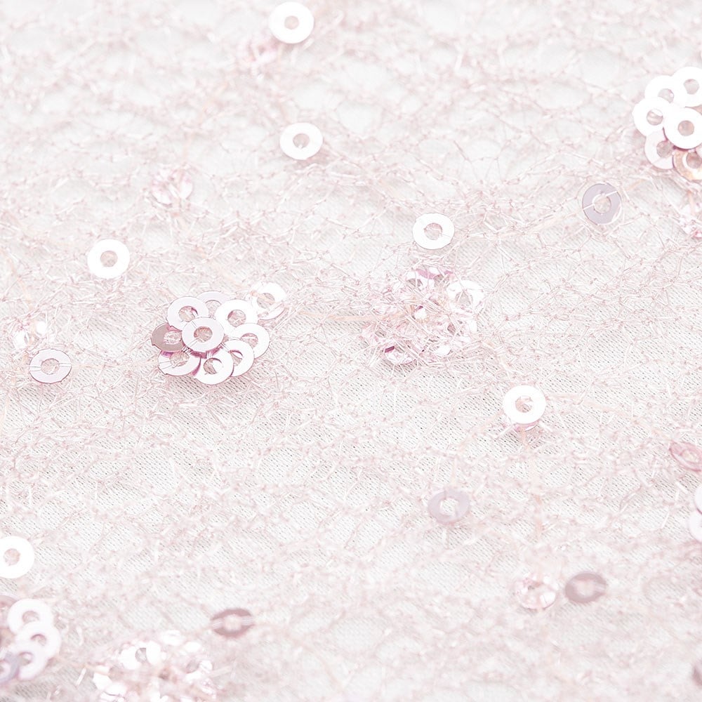 Tül Üzeri Örümcek Payet Kumaş