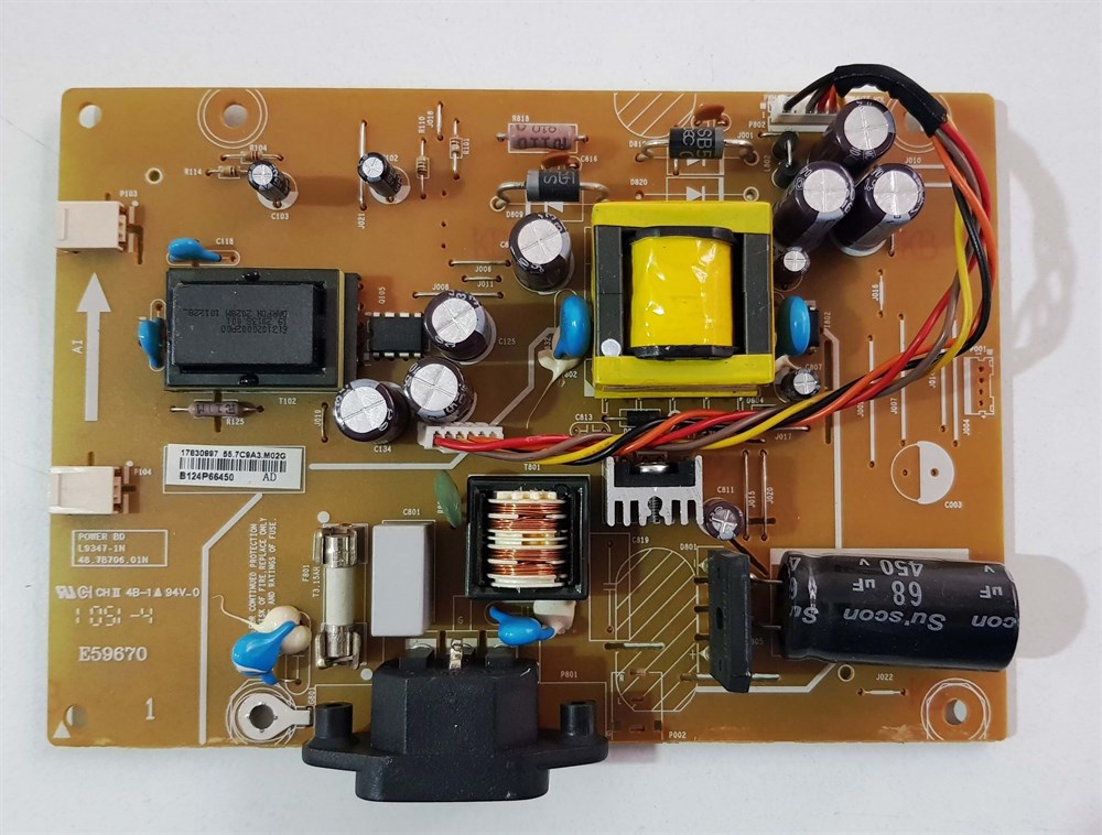 ACER G205HV 20 inç LCD MONİTÖRÜN POWER BESLEME KARTI MAIN BOARD GÜÇ KARTI L9347-1N 48.7B706.01N POWER KARTI