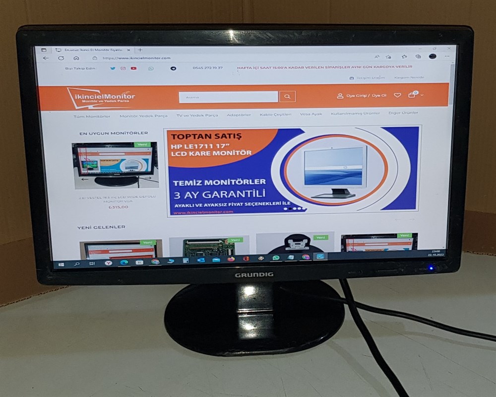 CREAGRUNDİG GR-18.5 inç WM1 LCD WİDE GENİŞ EKRAN MONİTÖR VGA2.EL Temiz Monitör2.EL GRUNDİG GR-18.5 inç WM1 LCD WİDE GENİŞ EKRAN MONİTÖR