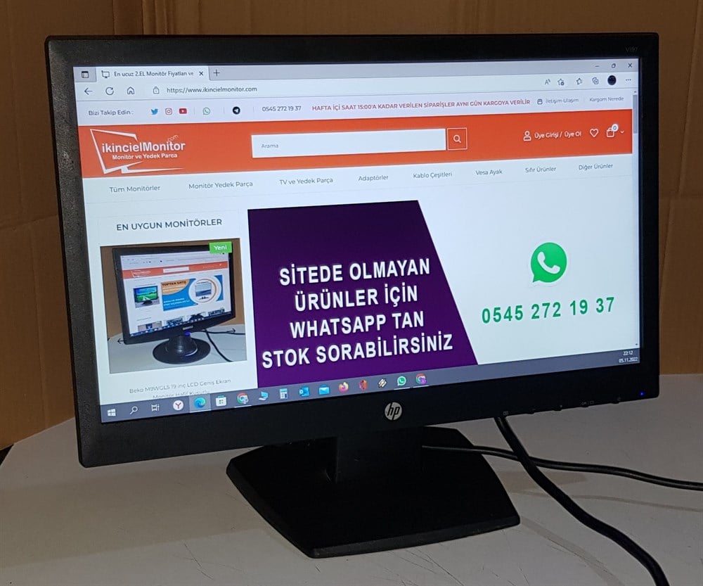 HP Hewlett-PackardHP V197 V5J61AA 18.5 inç VGA DVI LED MONİTÖRAz Defolu Monitör2.El HP V197 V5J61AA 18.5 inç VGA DVI LED MONİTÖR