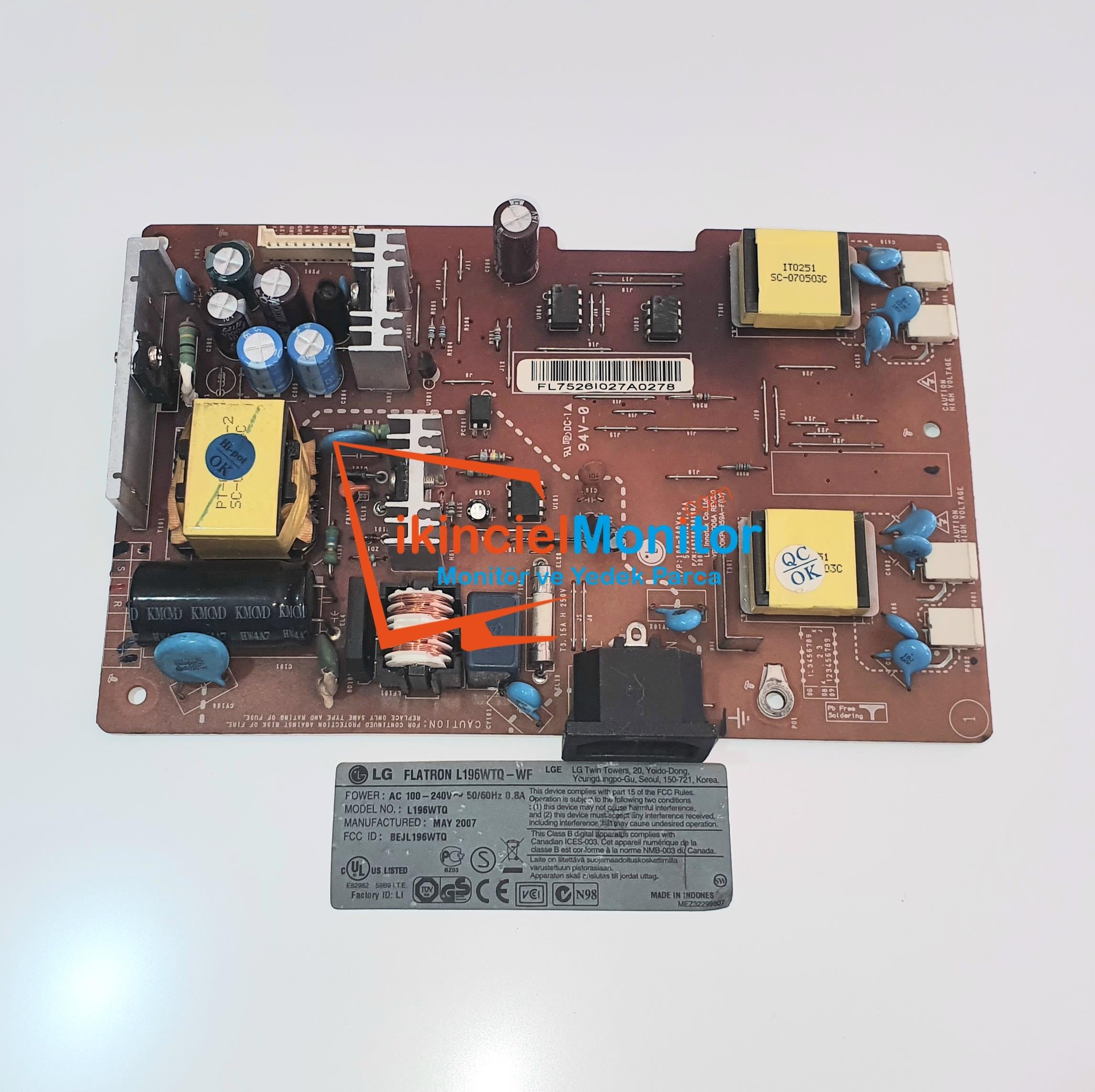 LG L196WTQ-WF 19 inç Lcd Monitör Besleme Güç Kartı