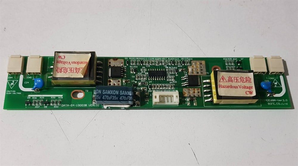 ORJİNAL 4 KANALLI L9TM4 DATA-04-19003B VER132 BEKO ARÇELİK KEYSMART İNVERTER İNVERTÖR FLOROSAN LAMBA KARTI