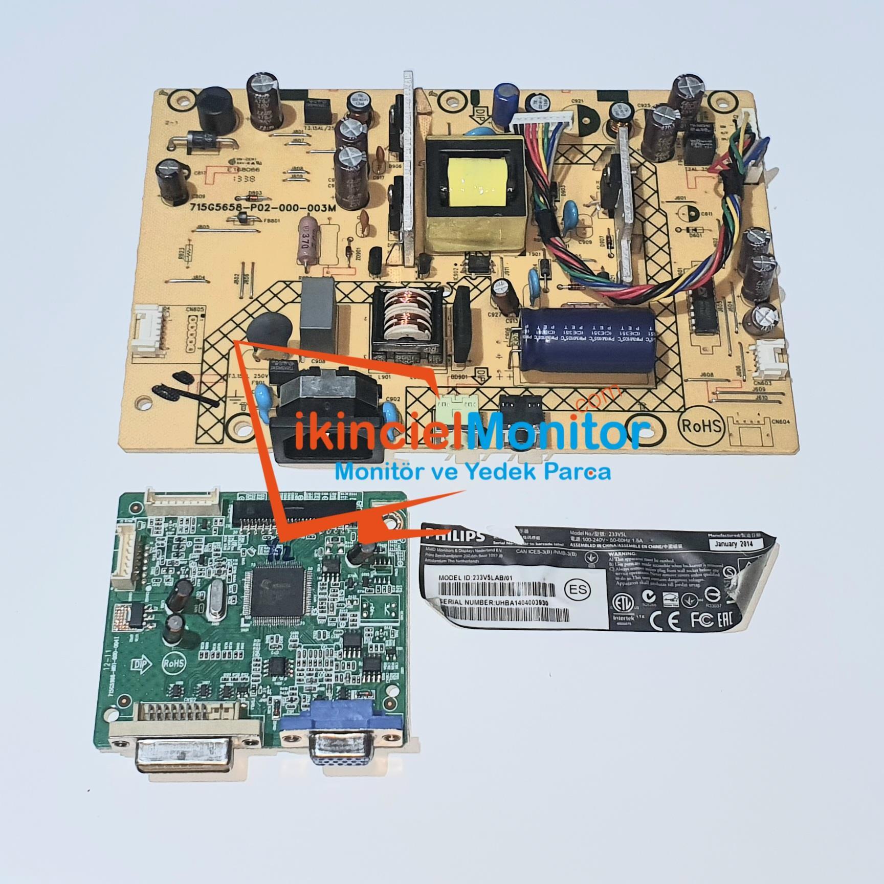 Philips 233V5L 23 inç Monitör Anakart ve Besleme Kartı