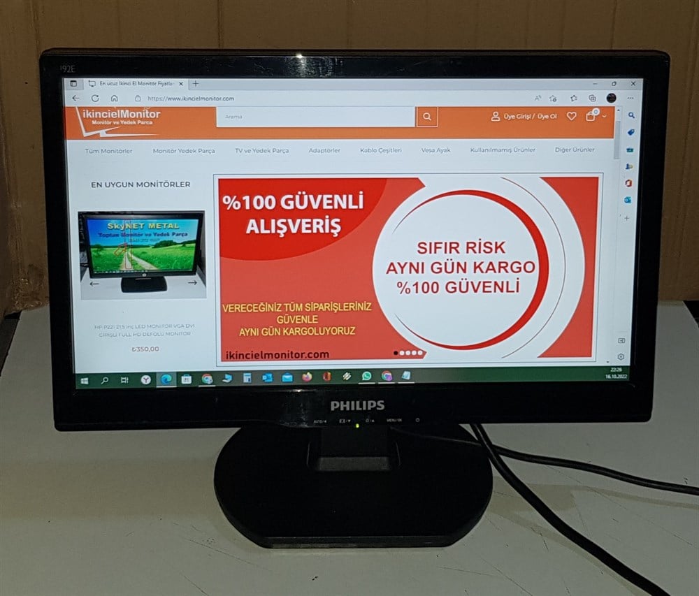 PHILIPSPHİLİPS 192E1 18.5 inç LCD WİDE GENİŞ EKRAN MONİTÖR2.EL Temiz Monitör2.EL TEMİZ PHİLİPS 192E1 18.5 inç LCD WİDE GENİŞ EKRAN MONİTÖR