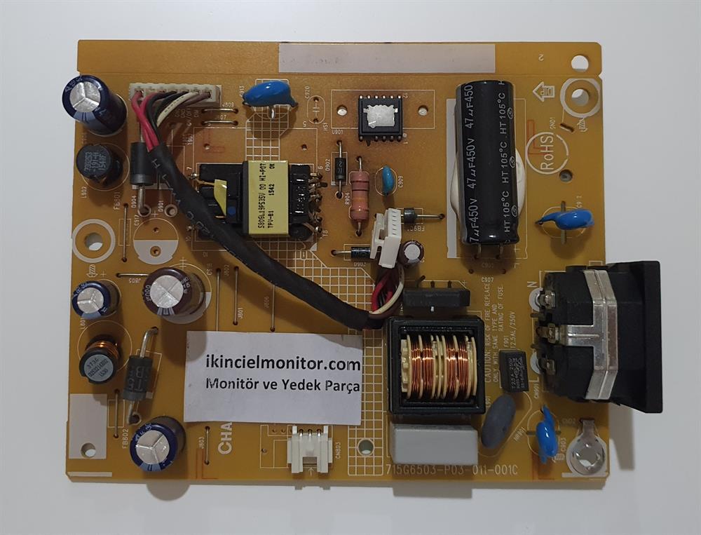 PHİLİPSPhilips 193V5L Monitör Besleme Güç Kartı 715G6503-P03-011-001CPower Besleme Kartı2.El Philips 193V5LSB2/62 Led Monitör Anakart Mainboard