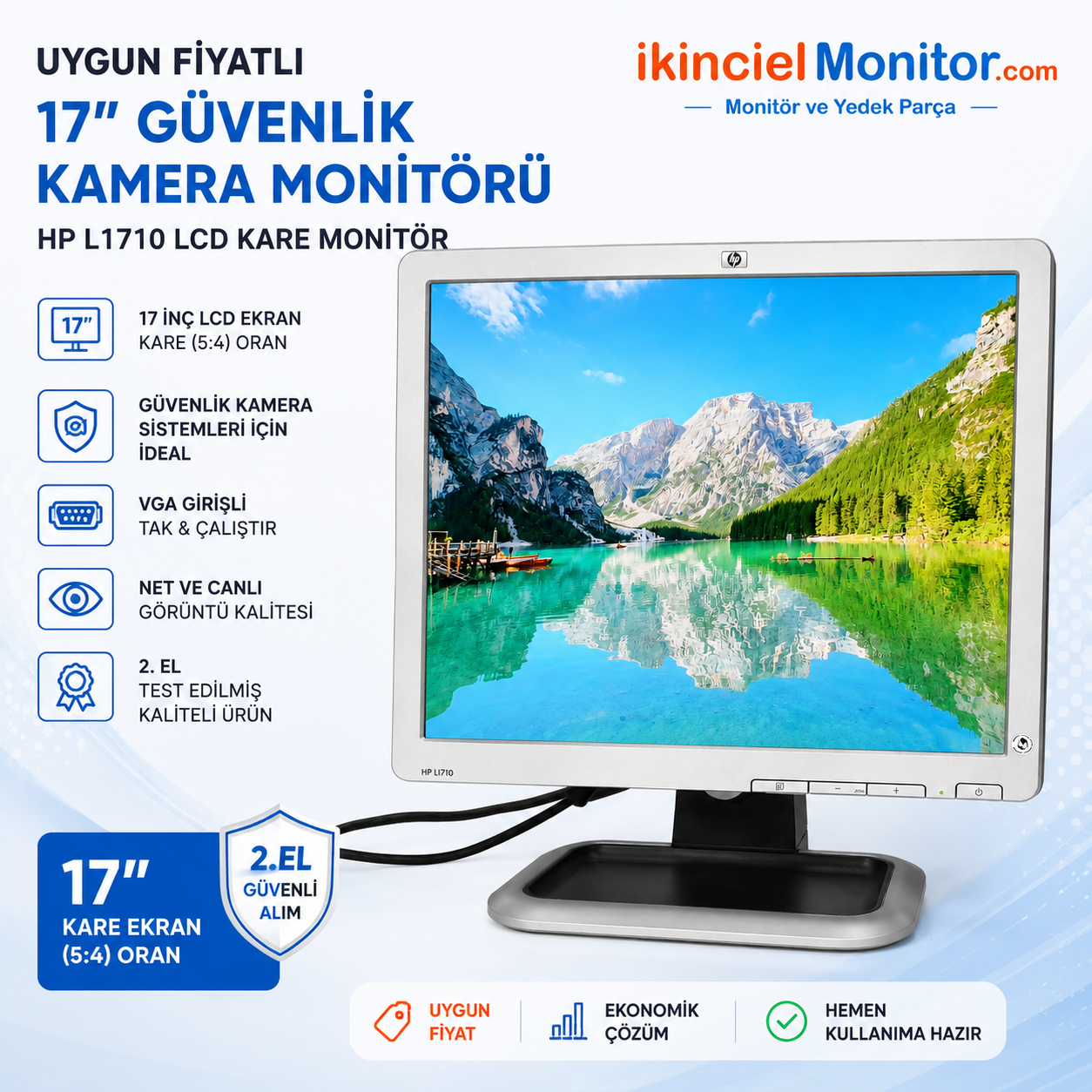 17 inç LCD Monitör HP L1710 Güvenlik Kamera Monitörü