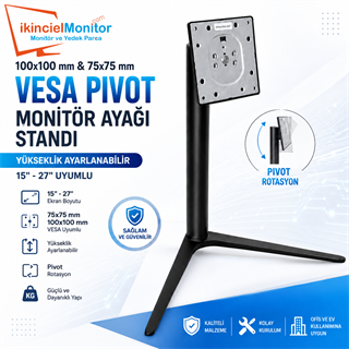 10 x 10 cm VESA Pivot Monitör Ayağı Standı 15-27 inç