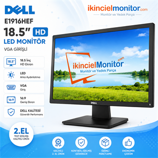 DELL E1916Hef 18.5 inç HD LED Monitör DP Az Kullanılmış
