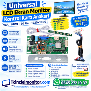 Monitör LCD Ekran Kontrol Kartı VGA HDMI Ana Kart Universal