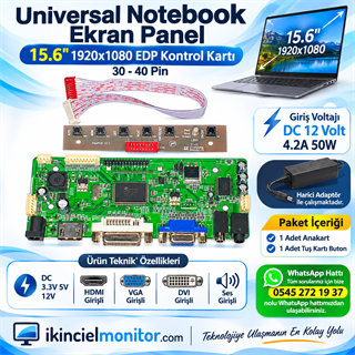 Universal LED Ekran EDP Kontrol Kartı HDMI 15.6