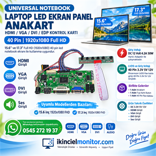 Universal LED Ekran EDP Kontrol Kartı HDMI 40 Pin 1920x1080