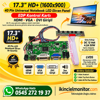Universal LED Ekran EDP Kontrol Kartı HDMI 17.3