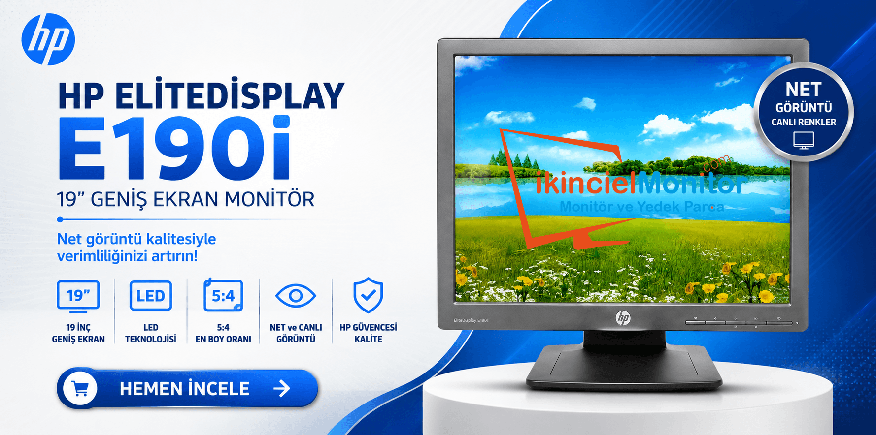 Hp Elitedisplay E190İ 18.9 inç IPS LED Kare Monitör