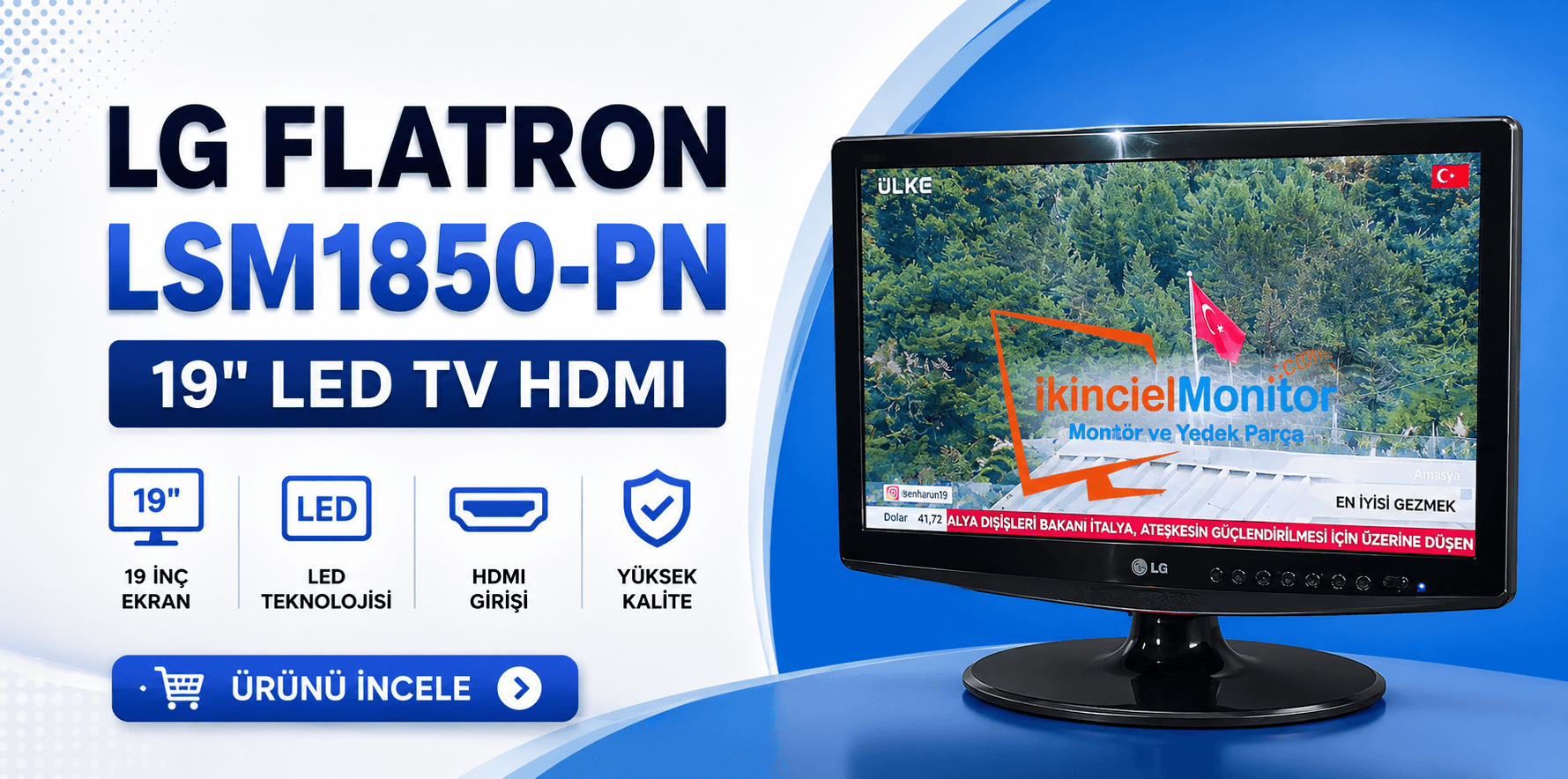LG FLATRON LSM1850-PN 19 inç LED Televizyon HDMI