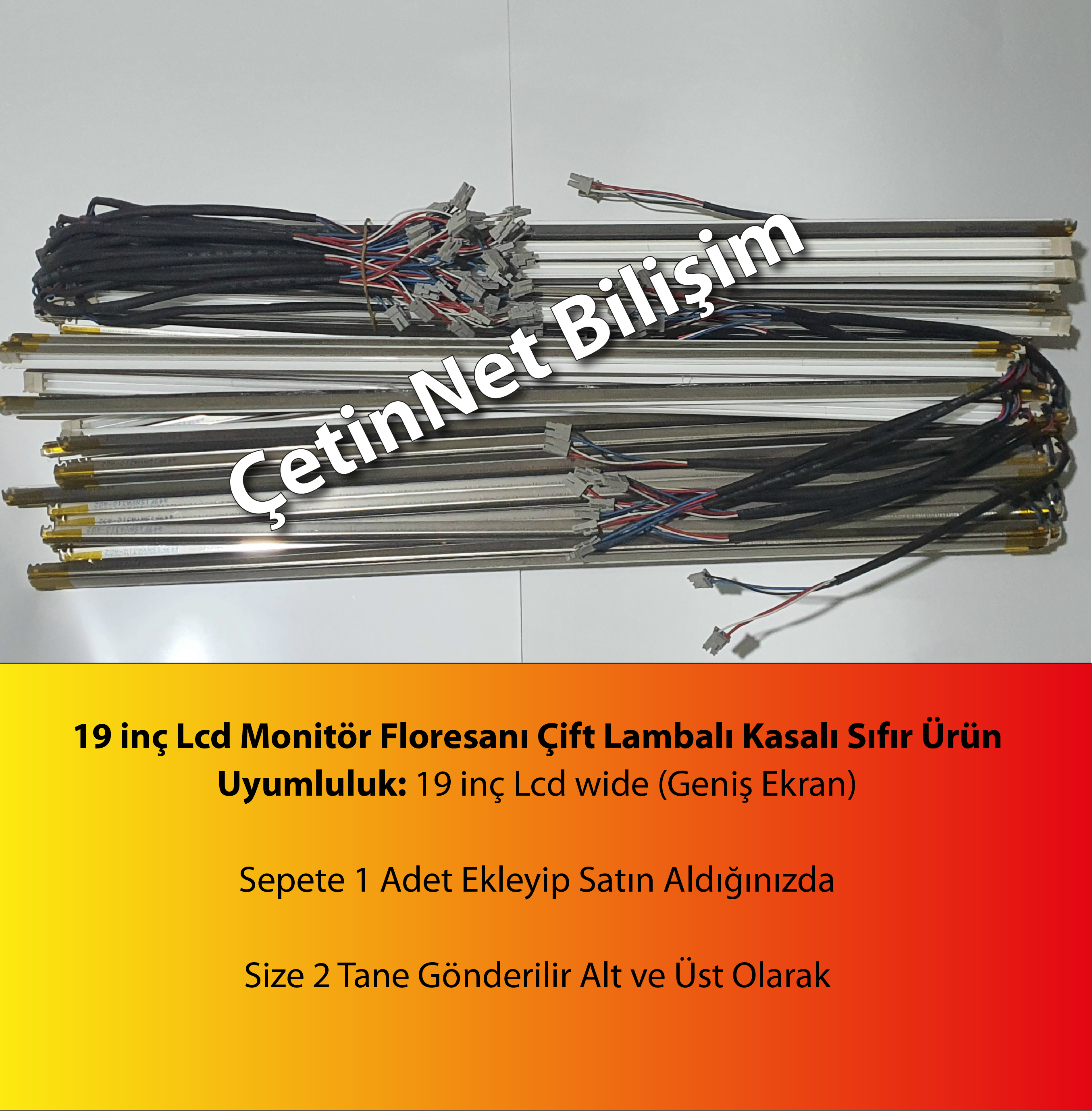 19 inç Lcd Geniş Ekran Monitör Floresanı Çift Lambalı Kasalı