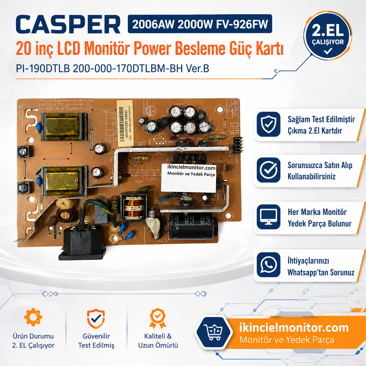 PI-190DTLB 200-000-170DTLBM-BH Casper Monitör Kartı
