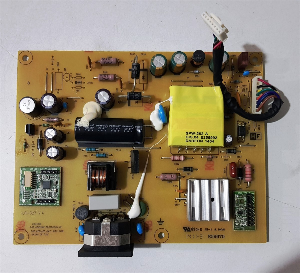 DELL E2014HF 20 inç LED MONİTÖRÜN POWER BESLEME KARTI, MAIN BOARD, GÜÇ KARTI, ILPI-327 V.A, 491A010S1400H03,