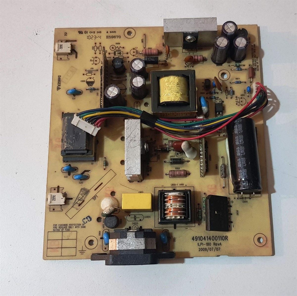 HP L1711 17 inç LCD MONİTÖR POWER BESLEME KARTI, MAİN BOARD, GÜÇ KARTI PSU ILPI-180 RevA 491041400110R
