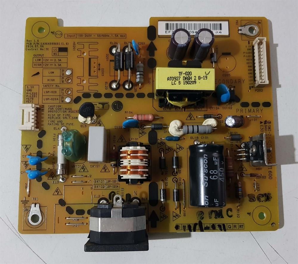 LG 21.5 inç LED MONİTÖRÜN POWER BESLEME KARTI GÜÇ KARTI EAX64998601 1.6 LGP-020A