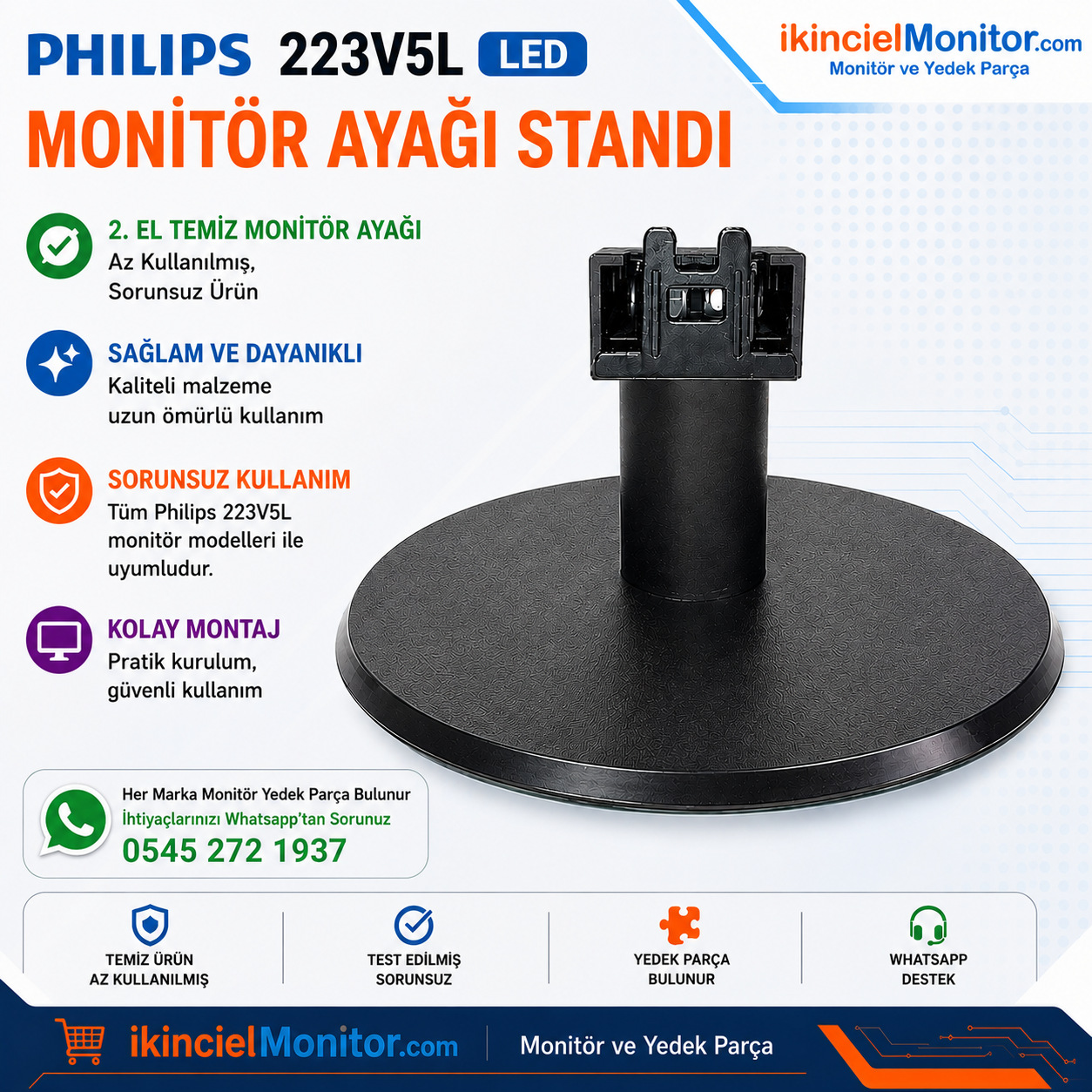 Philips 223V5l Monitör Ayağı Ayak Tutucu Standı