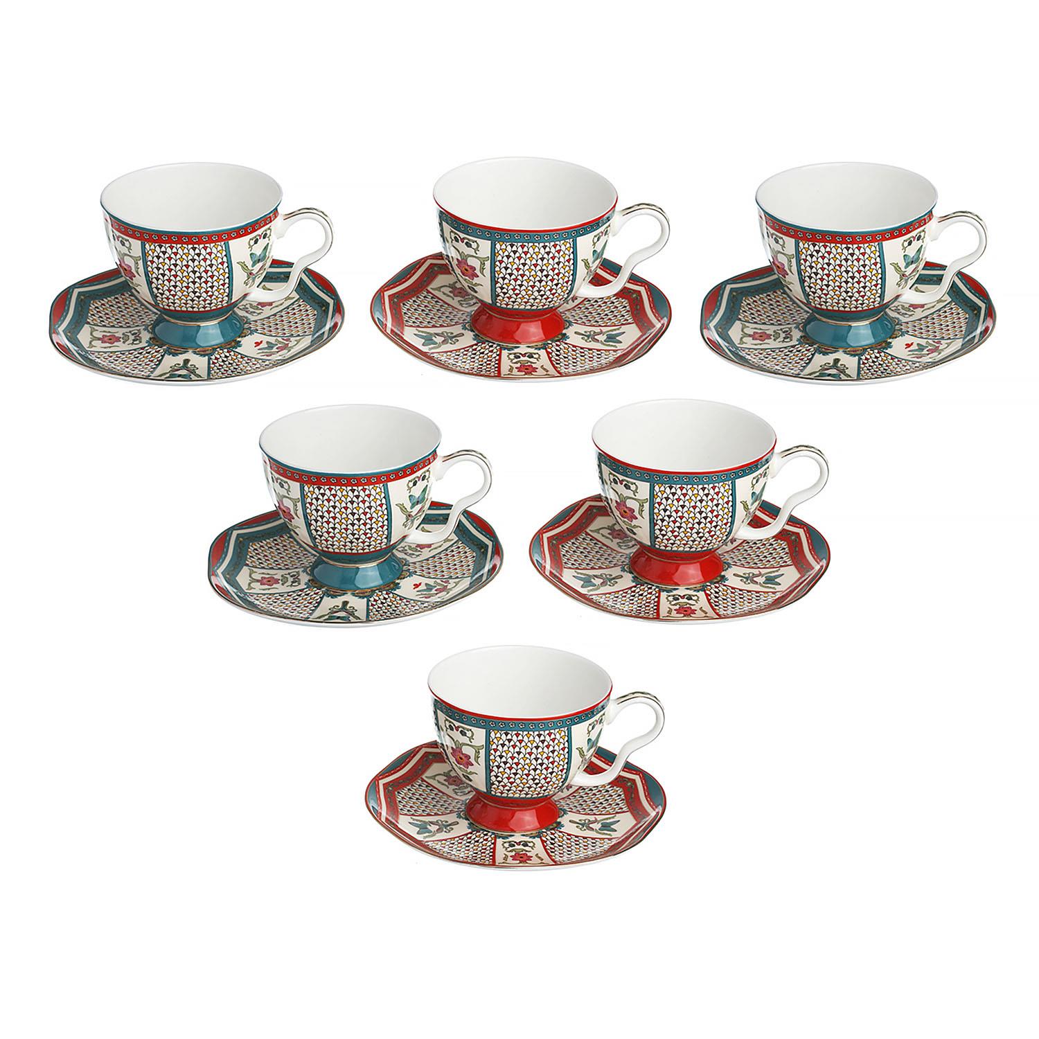 Lucky Art Liora Bone 6'lı Çay Fincanı Seti