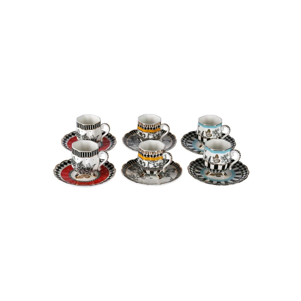 Luckyart Maggey Bone 6Lı Ayaklı Kahve Fıncanı Setı