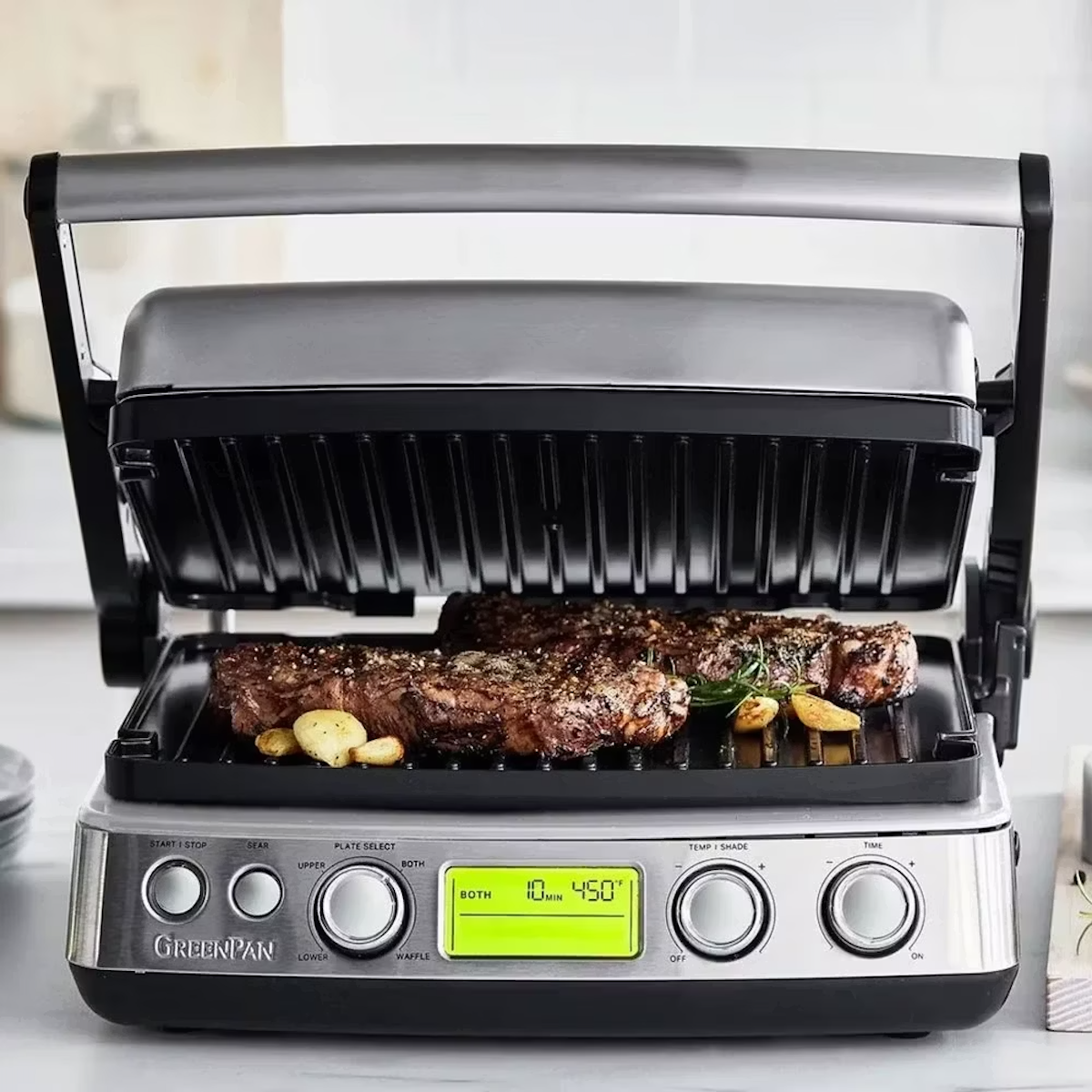 Greenpan Elite Çelik Mavi Grill Tost Makinesi