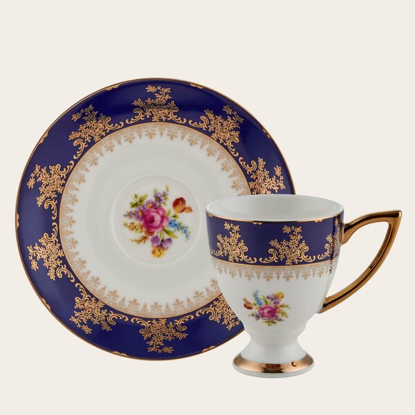 Roy King 23067-5 Flower Blue 6'lı Kahve Fincanı
