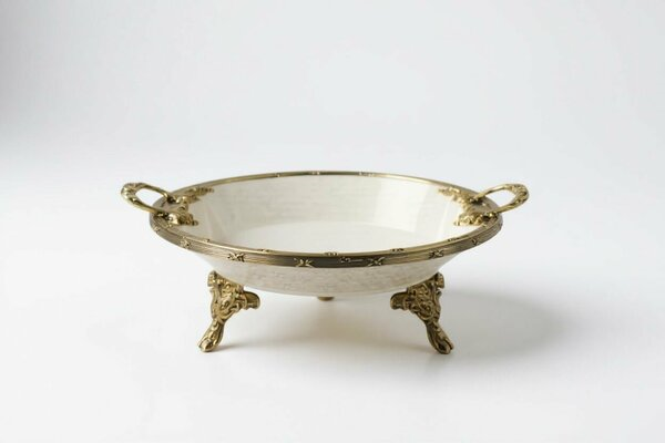 Roy King Classy Yuvarlak Derin Sunum Tabak Antik 26x32x10