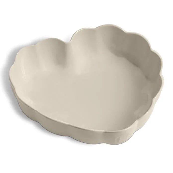 Emile Henry Madeleine Fırın Kabı Kalp 6,5 x 24,5 x 26,5 cm Ekru / Clay
