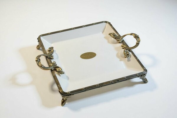 Roy King Classy Kare Sunum Tabak Antik 24x30