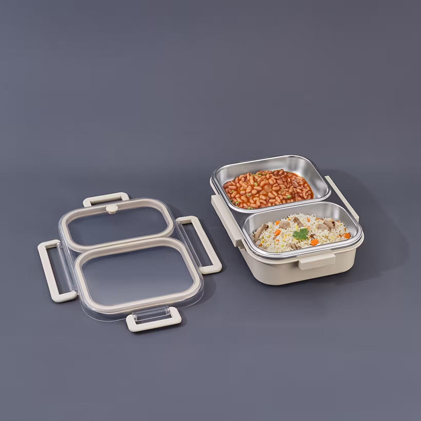 Aryıldız Bento Lunch Box Beige 2 Bölmeli
