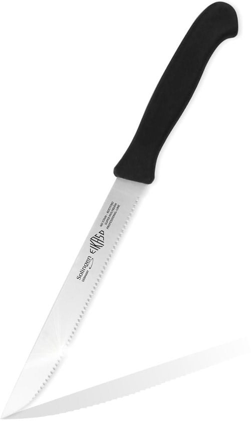Eikaso Solingen - Tırtıklı Çok Amaçlı Bıçak / Ekmek Bıçağı  15 Cm Siyah