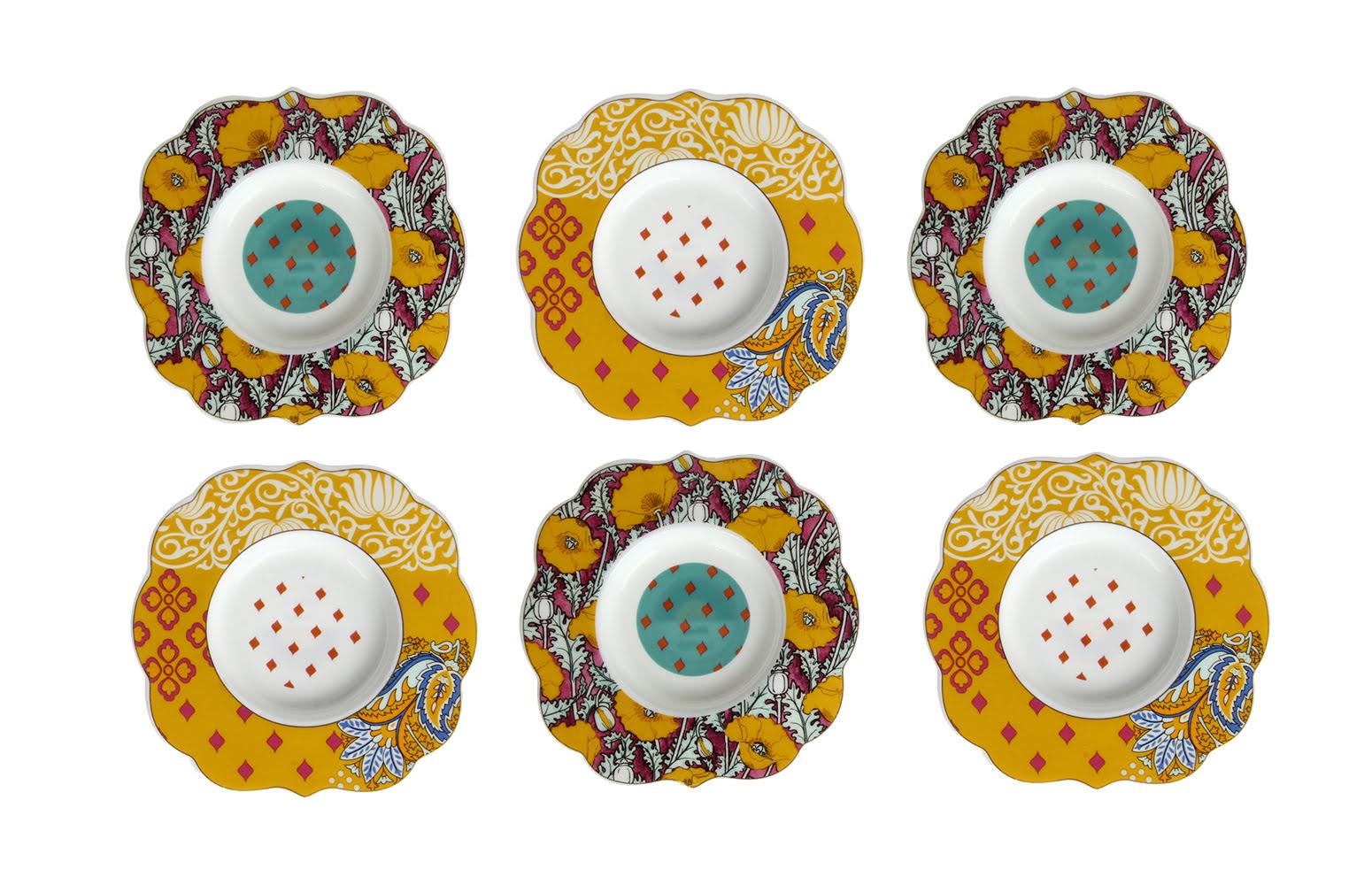 Eliana Bone Porselen 6 Lı Çay Tabağı Seti