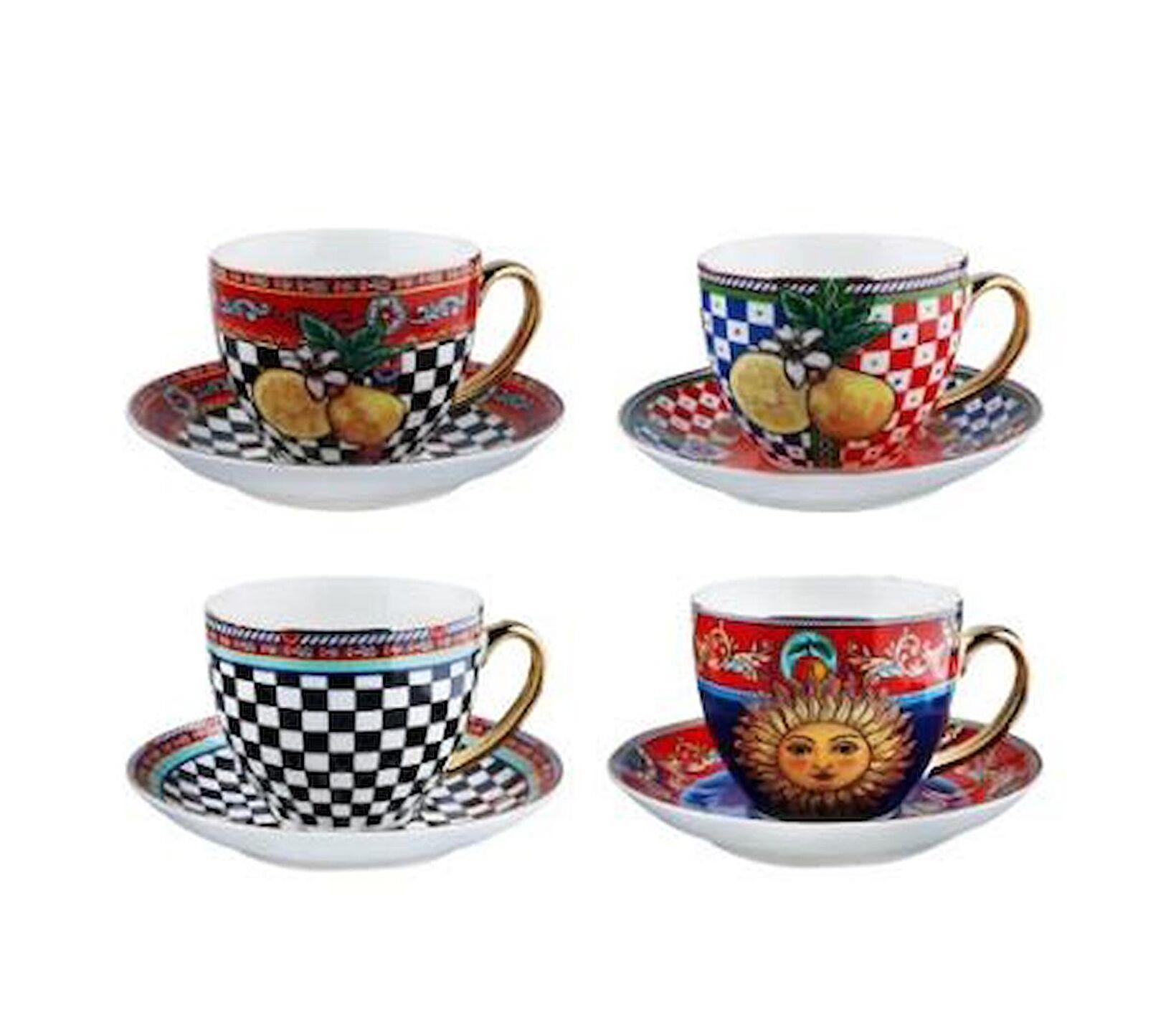 Odessa Bone 4lü Bone Çay Fincan Seti