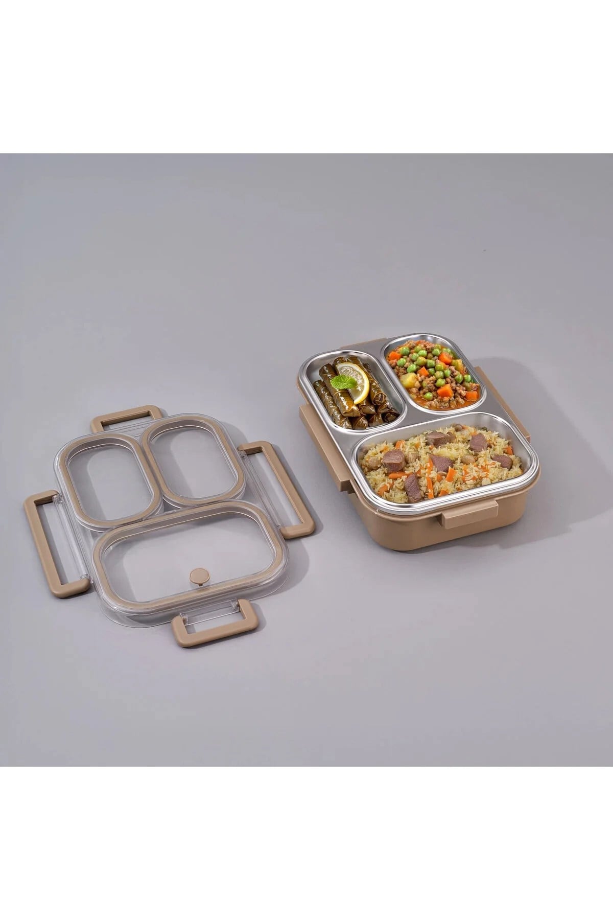 Aryıldız Bento Lunch Box Haki 3 Bölmeli