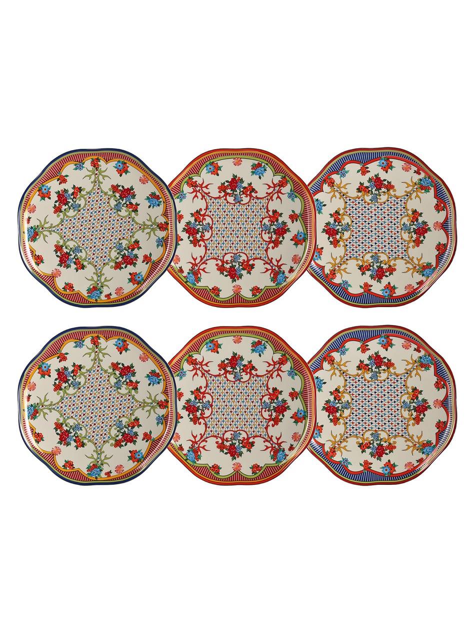 Lucky Art Fiora Bone 27 cm 6'lı Tabak Seti