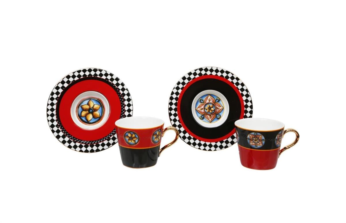 Luckyart Ember Bone 6'lı Kahve Fincan Seti