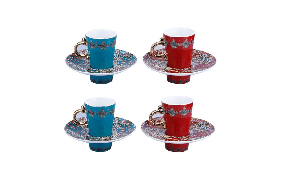 Luckyart Lois Bone 4'lü Kahve Fincan Seti