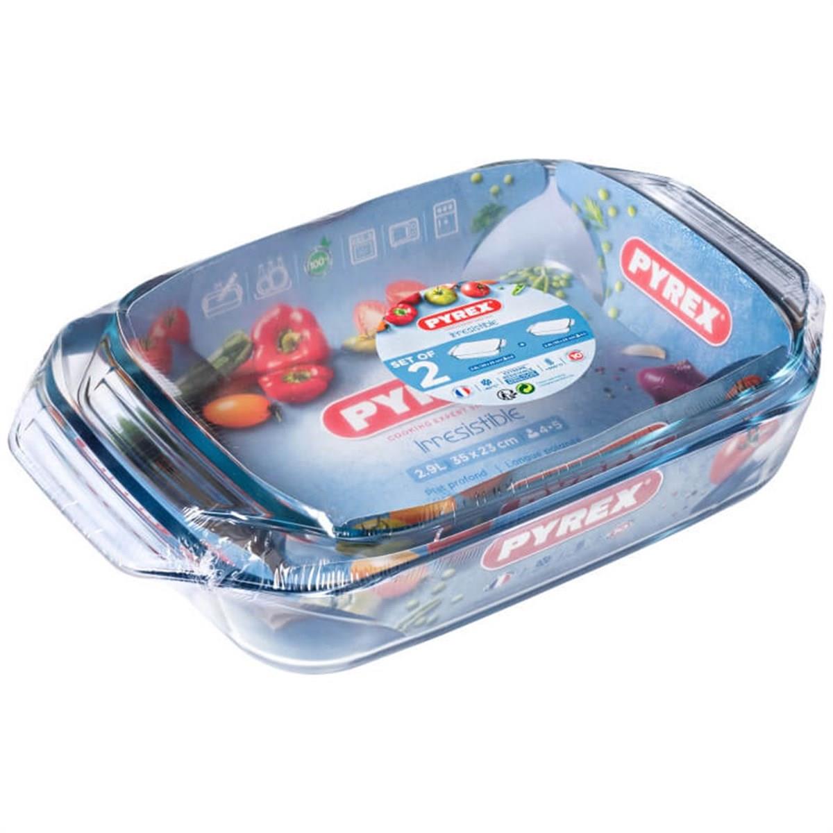 Pyrex 2Li Dikdörtgen Fırın Kabı Seti (408B000+ 409B000)
