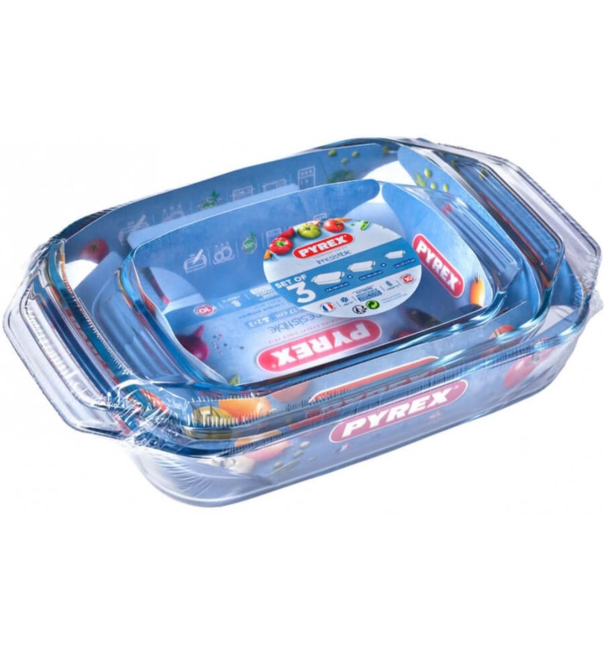 Pyrex 3Lü Dikdörtgen Fırın Kabı Seti (406B000+ 408B000+ 409B000)